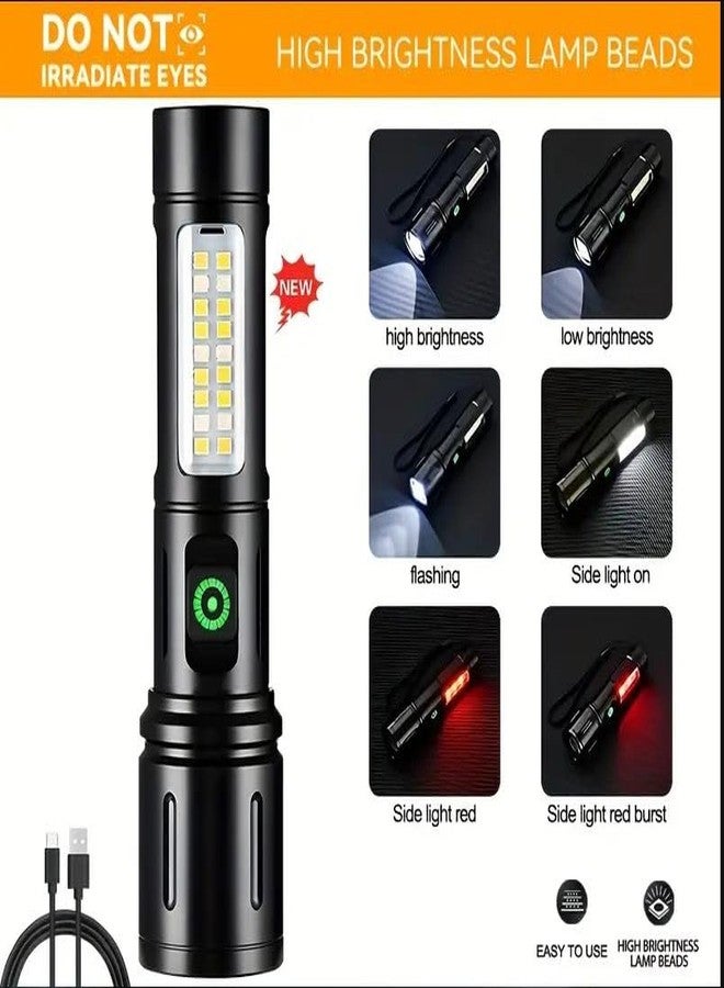 Azelf Power Torch Type-C Rechargeable Outdoor Lighting Belt Sidelight Emergency Belt Cob Warning Sidelight Work Light - Image 5